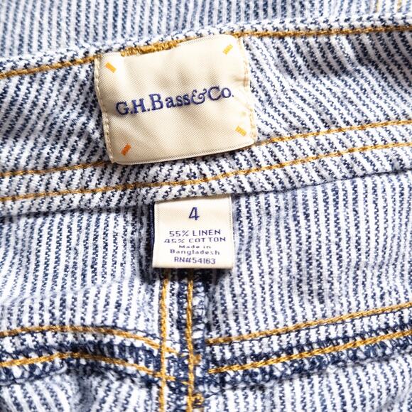 GH Bass & Co Striped Denim Skirt Women's Blue Size 4 Nautical Preppy - Picture 4 of 6